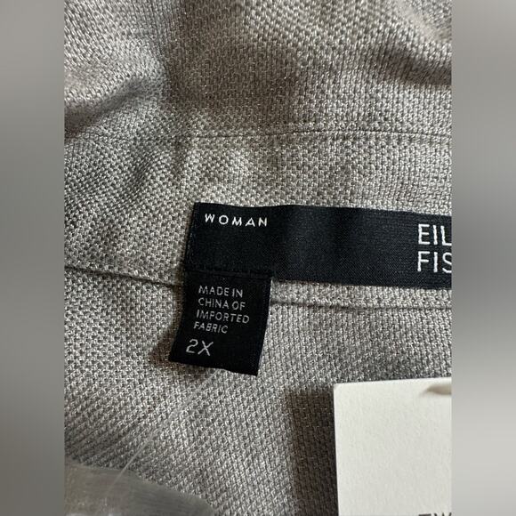 NWT Eileen Fisher Grey Twinkle Linen Jacket Blazer Size 2X - Picture 2 of 8